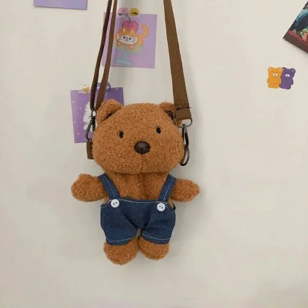 Sacs à bandouliers Corée Ulzzang Bear Doll Kawaii Ins Sweet Cartoon Sac décontracté toile femme messager harajuku mignon shopper