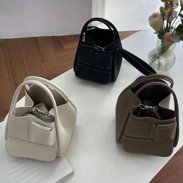 Bolsos de hombro bolso coreano Mujer de gran capacidad cubo viajero para mujeres Crossbady Bolsas Mujer Bolsos de cuero genuino