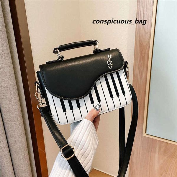 Bolsos de hombro con diseño de Piano coreano para mujer, bolso mensajero de cuero PU, monedero de bolsillo a la moda