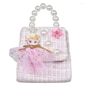 Schoudertassen Koreaanse stijl vrouwen mini handtassen tote schattige meisjes prinses boog messenger tas baby meisje Pearl feest handcadeau