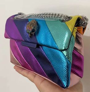 Kurt Geiger London Mini sac à bandoulière en cuir PU arc-en-ciel et sac à main de luxe, petit sac messager