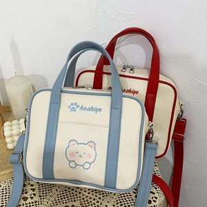 Sacs à bandouliers pourdies Campus style sac à main femelle japonaise mignon kitten broderie jk sac uniforme femme messager fille messager