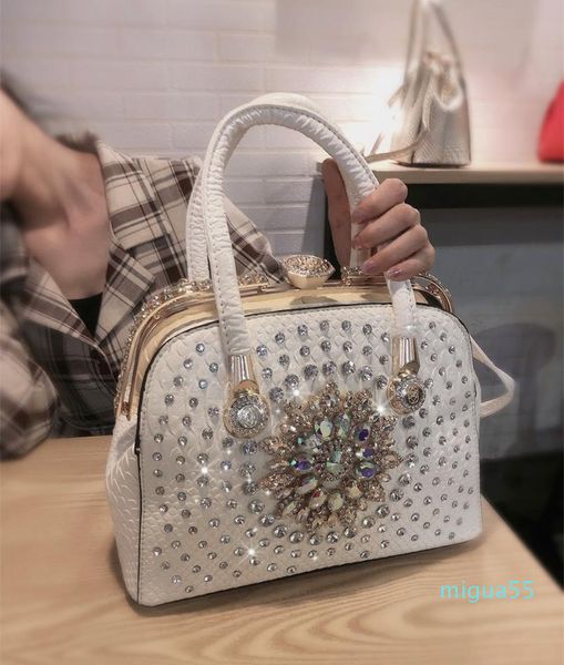 Bolsos de hombro para mujer, bolso de cuero de lujo, bolso de mano para niña, bolso cruzado con diamantes, bolso principal para mujer