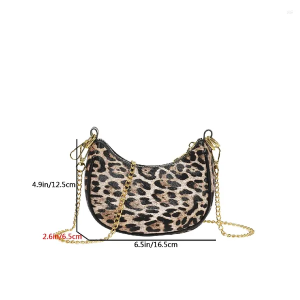 Bolsos de hombro Damas mini bolso gris cadena telefónica femenina bolso de cuerpo cruzado mujer de leopardo de lujo de cuero de cuero bolso