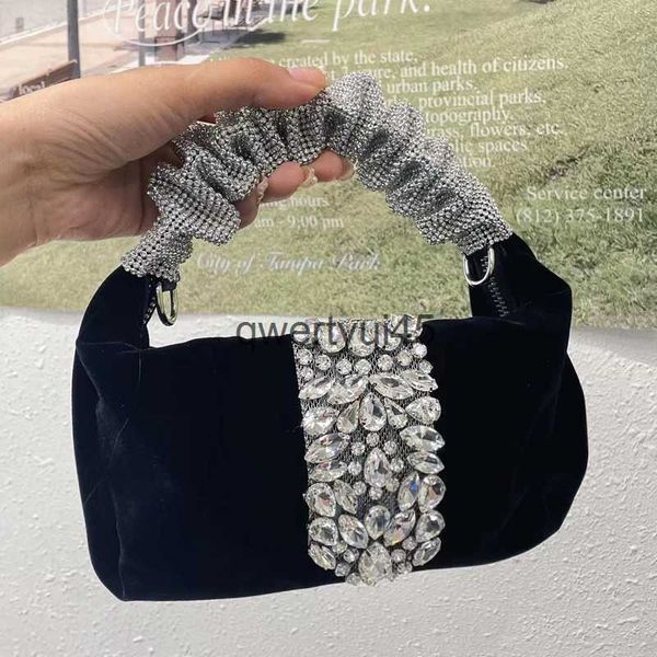 Bolsos de hombro Damas obos Bolsos de noche para mujeres Diseñador de lujo Andbags 2023 Nuevo en mosaico satinado Siny Imitación Diamantes Clu Messengerqwertyui45