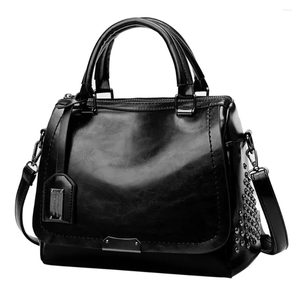 Sacs à bandouliers Lady Crossbody Femmes Soft Pu Cuir pour femme mère Small Black Rivet Messenger Tote Sac de luxe Cadeau