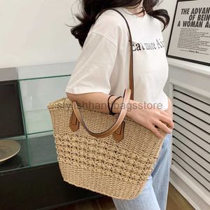 Bolsos de hombro Bolso empalmado de gran capacidad Diseñador Willow Bolso y bolso de mujer Bolso de paja de playa de verano Cesta de viaje para mujerstylishhandbagsstore