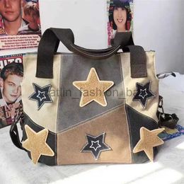 Schoudertassen grote capaciteit ster gesplitst canvas crossbody college student classroom forens bagcatlin_fashion_bags