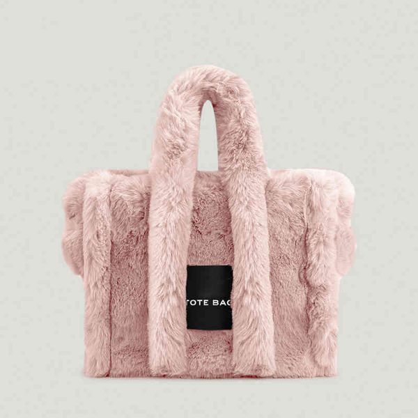 Sacs à bandoulière Grand sac fourre-tout de luxe en fausse fourrure Designer femmes sac à main en peluche douce femmes Pluffy sacs à bandoulière chaud hiver grand Shopper fourre-tout sacs à main 220906 230806