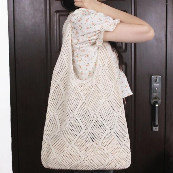 Sacs à bandoulière Design paresseux sac à main femmes sac à bandoulière creux tricot sac à main tissé Shopping 01-SB-ylxklk