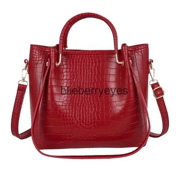 Bolsos de hombro LNS Patrón de cocodrilo Bolso de bolsillo de cuero PU femenino gran capacidad Crossbody de invierno manejo de compras de invierno