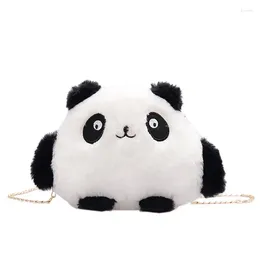 Schoudertassen Mooie pluche panda crossbody tas schattige dieren ketting zipper messenger cartoon kinderen purse telefoon