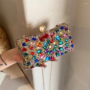 Sacs à bandouliers Luxury Colorful Diamond Emblutch Sac à main pour femme Purs de fête de créatrice de la fête de la fête