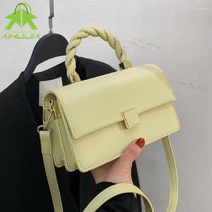 Sacs à bandouliers Luxury Design Dames Handbag Fashion Fashion Color Color Sac 2024 Summer de haute qualité PU Leather Messenger Small Square