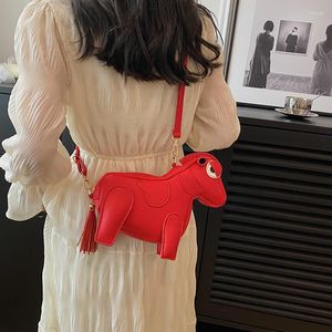 Sacs à bandoulière de luxe de styliste, sac à bandoulière de bonne qualité en cuir de marque pour femmes appartient au cheval, sac à main portefeuille bouche rouge