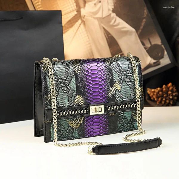 Sacs à bandouliers Luxury en cuir de luxe à motifs du petit sac carré pour femmes avec volet polyvalent téléphone unique