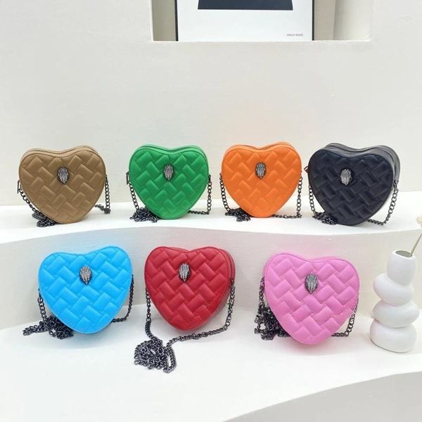 Bolsos de hombro Nicho de lujo Textura Bolsa de cuerpo cruzado en forma de corazón para mujeres Mini bolso de marca para mujeres