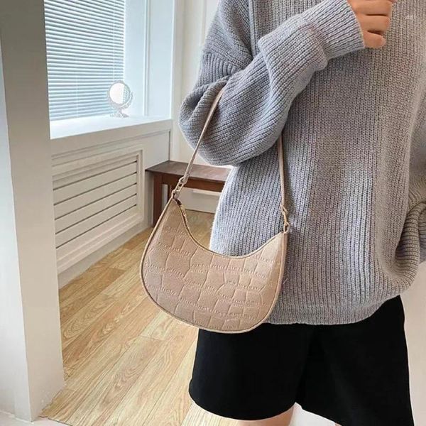 Sacs à bandoulière en cuir PU pour femmes, sac sous les bras de luxe, tendance, boulettes, couleur unie, sac à main de styliste exquis pour femmes