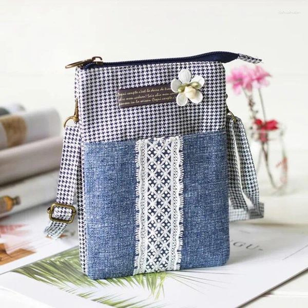 Bolsos de hombro M400 para mujer, bandolera fresca y sencilla, tela de flores de encaje, bolsa para teléfono móvil, bolsa ligera, regalo para niña, venta al por mayor