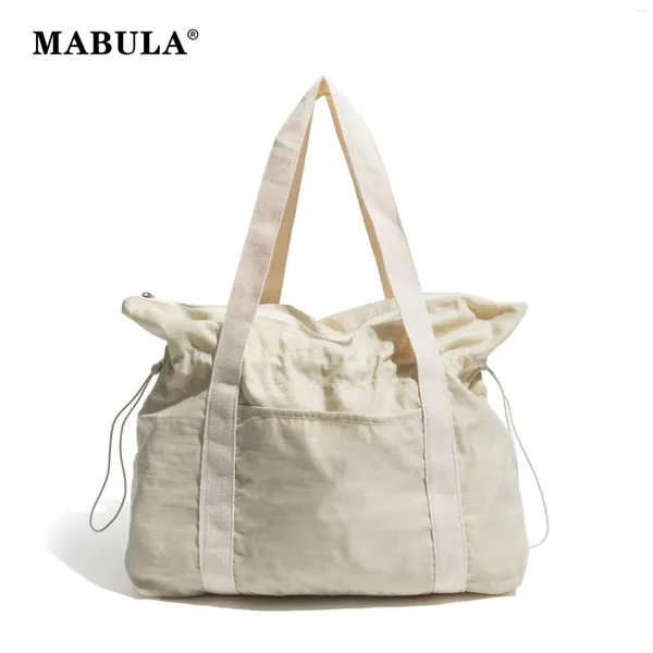 Bolsos de hombro mabula nylon compras compras para mujer liviana simple casual coreano coreano bolso de moda