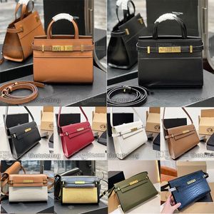 Nieuwe YLSS Manhattan Schoudertas YLSS TOTEVINTAGE Glad lederen magnetische gesp compressie Sluiting Metaal Hardware Luxe Luxe Topkwaliteit Kleine flap op Top Purse