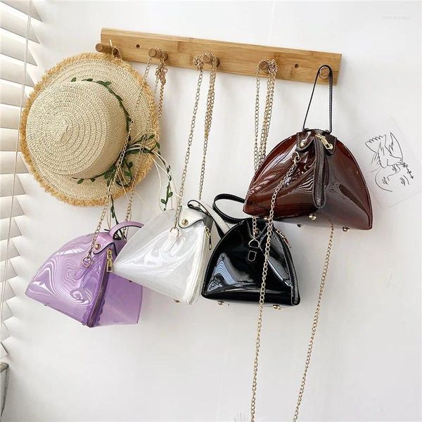 Sacs à bandoulirs Sac de messager PVC Jelly Transparent Phone Mobile Cute Summer Beach Chain Key Case Triangle Student Student