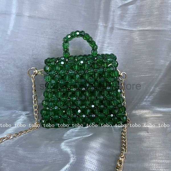 Sacs à bandoulière Mini sac de perles Designer sacs transparents faits à la main pour les femmes clair acrylique boîte de perles fourre-tout sac à main femmes petites perles sac à main 2022stylishhandbagsstore