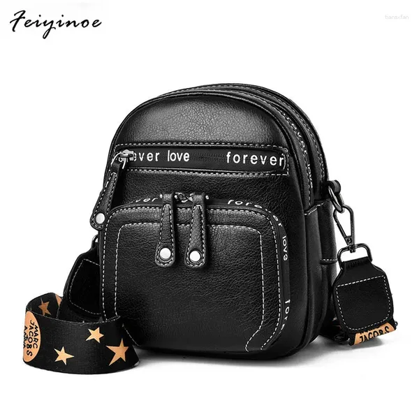 Bolsos de hombro Mini PU Cuero Crossbody para las mujeres 2024 Bola de pelo Messenger Bag Bolsos de las señoras Viajes Mano