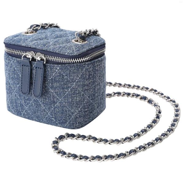 Sacs à bandoulière Mini petit sac en Denim parfumé pour femme, boîte à bandoulière avec chaîne à sonnerie, Version coréenne, mode assortie avec tout, mignon, 2024