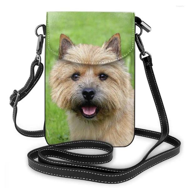 Sacs à bandoulière Mini femmes portefeuille Norwich Terrier modèle téléphone portable sac fente pour carte sangle réglable sac à main