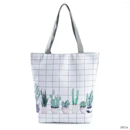 Sacs à bandouliers miyahouse plaid sacs à main décontractés sac de conception de plante femelle cactus portable femme d'été plage haute capacité