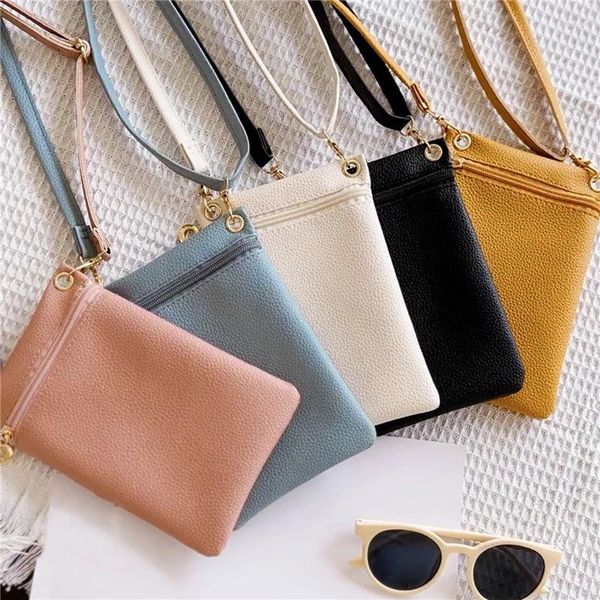 Bolsas de hombro Bolsa de teléfono móvil Slung Mini Crossbody de gran capacidad para mujeres Estilo coreano Moda Macaron Pequeño 2024