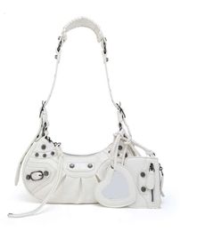 Schoudertassen Motorfietstas Rhinestons Punk Crossbody Metallic Dumplings Pakket Leer Dames Hobo Bags Purse776ess