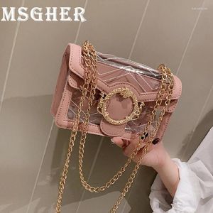 Schoudertassen mSgher Design Women Messenger Bag Transparante PVC Jelly Lady Cute Crossbody Casual Female Chain