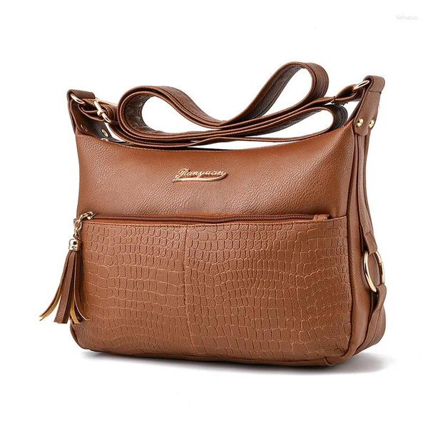 Sacs à bandoulière Sac à fermeture éclair multicouche pour femmes 2024 Party Business Double usage Double couche Messenger