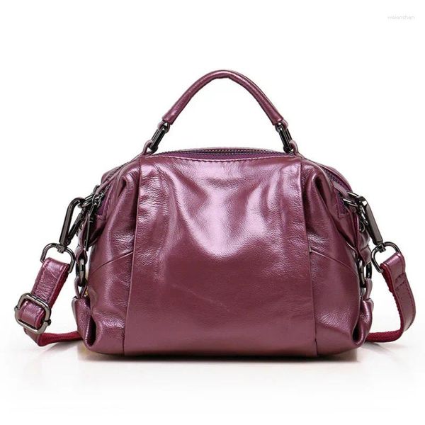 Sacs à bandouliers Natural Cowskin Small Leather pour femmes Tote Sac à main Fashion Brand Design Messenger Messenger