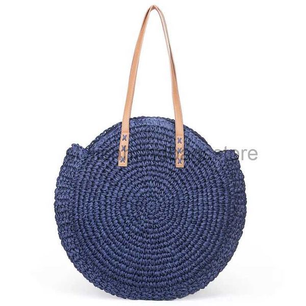 Sacs à bandoulière Sac fourre-tout rond naturel Sac à bandoulière tissé à la main Grand cercle Sacs en rotin Bohème Vacances d'été Sacs décontractésstylishhandbagsstore