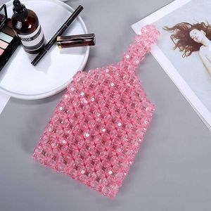 Sacs à bandouliers Nouveaux sacs de perles Femmes Sacstal à main en cristal solide Mini Mini Fashion Mobile Phone 240427