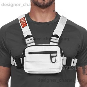 Schoudertassen Nieuwe Borst Rig Heren Tas Casual Functie Outdoor Stijl Borsttas Kleine Tactische Vest Zakken Streetwear Voor Mannelijke Heuptassen Kanye T240123