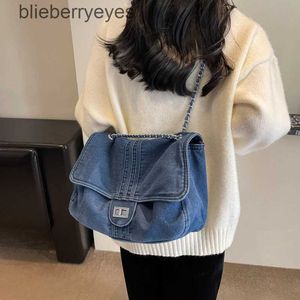 Schoudertassen Nieuwe Mode Dame Dames Denim Stof Keten Hasp Ontwerp Handtas Satchel Draagtas Meisje Casual Rugzak Portemonnee Crossbodyblieberryeyes