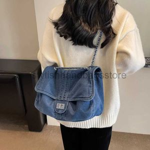 Schoudertassen Nieuwe Mode Dame Dames Denim Stof Keten Hasp Ontwerp Handtas Satchel Draagtas Meisje Casual Rugzak Portemonnee Crossbodystylishhandbagsstore