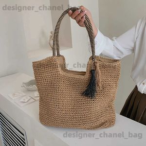 Schoudertassen Nieuwe Dames Grote Str Tassel Zijtassen voor Dames 2023 Hit Trendy Zomer Mode Schoudertas Dame Handtassen en Portemonnees Strandbakken T240301