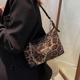 Sacs à bandoulirs Niche Design Autumn Retro Bag 2024 Femelle Feme Arm Fashion Leopard Print Dumpling Largeur: 22cm