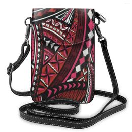 Bolsos de hombro NOISYDESIGNS, bolso cruzado Polinesio a la moda para mujer, tarjetero de cuero para mujer, monederos para teléfono móvil, mensajero femenino