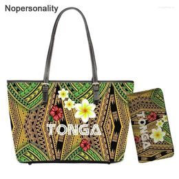 Bolsos de hombro nopersonality plumeria tribal polinesia 2024 2pcs/set de la pareja de bolsas Tonga Pattern Mujeres
