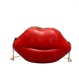 Sacs à bandoulière OCARDIAN Sacs à main 2024 Femmes Lèvres rouges Pochette Dames Pu Cuir Chaîne Bolsa Soirée Forme Bourse J24
