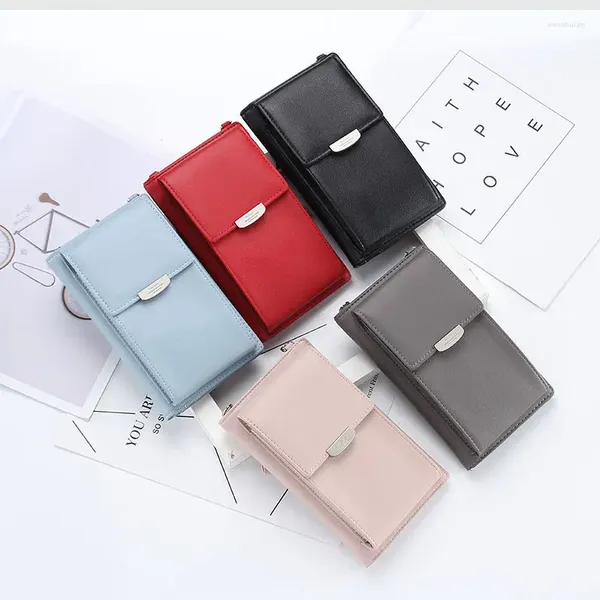 Bolsos de hombro Okolive SB0005 Corea Pequeño Pequeño Móvil Pu bolso Purse para mujeres Diagonal Diagonal Gran capacidad Dama regalo