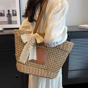 Sacs à bandoulière ollow out soulder nouveau sac tissé d'herbe minimaliste style de vacances beac polyvalent femmesH2421