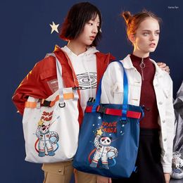 Sacs à bandouliers Original Creative Space Panda Illustration Design Fashion Trend Messenger Sac Étudiant Canvas Nylon