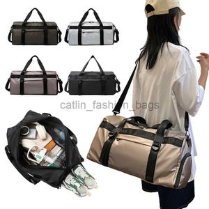 Bolsas de hombro Bolsa deportiva Oxford de gran capacidad y entrenamiento para mujer Tas Bolsa seca húmeda Zapatos Equipaje de fin de semanacatlin_fashion_bags